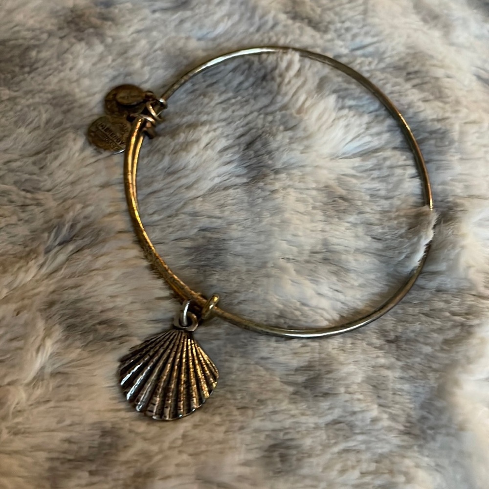 Alex and Ani silver "shell" bracelet includes tag/card/box